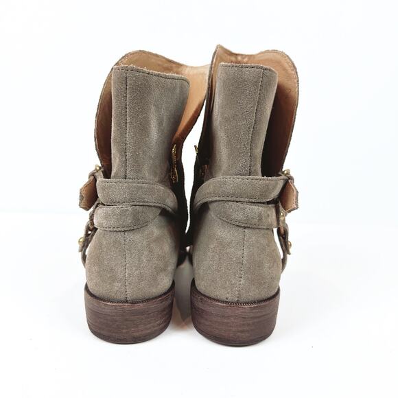 UGG Kelby Suede Ankle Harness Western Biker Moto Boots Womens Size 5 - Picture 6 of 10